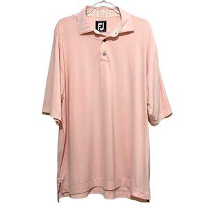Footjoy Prodry Lisle Golf Polo Shirt Mens XL Pink Moisture Wicking Sports Preppy